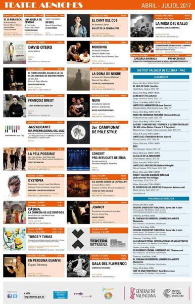 Teatro Arniches. Programación Abril-Julio 2017