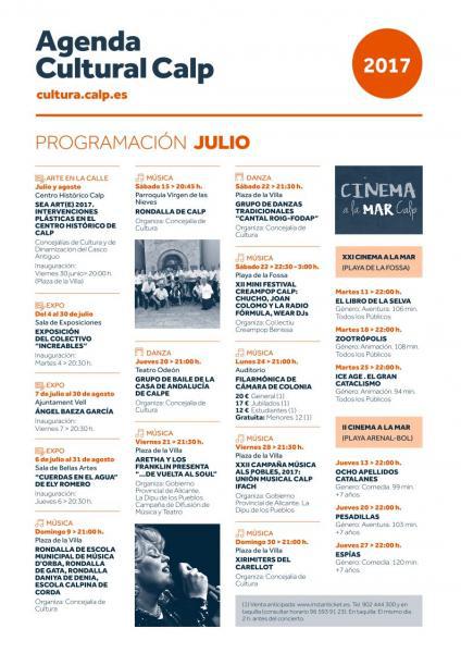 Programación Cultural Calp Julio 2017