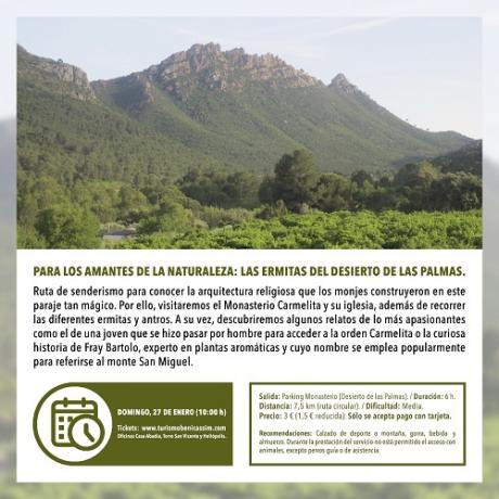 Senderismo: para los amantes de la naturaleza: las ermitas del Desierto de las Palmas