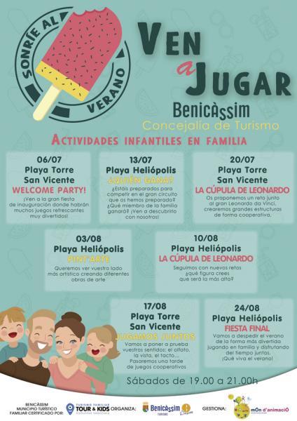 "Ven a jugar" - Actividades animación infantil temporada 2019 Benicàssim