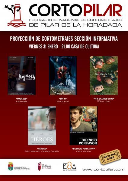 Proyección de Cortometrajes. Sección informativa CORTOPILAR 2020